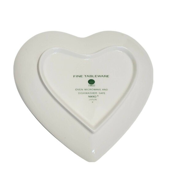 Nikko Christmas Heart Shaped Candy Dish Ceramic Tableware 6.5 inches - Picture 5 of 8